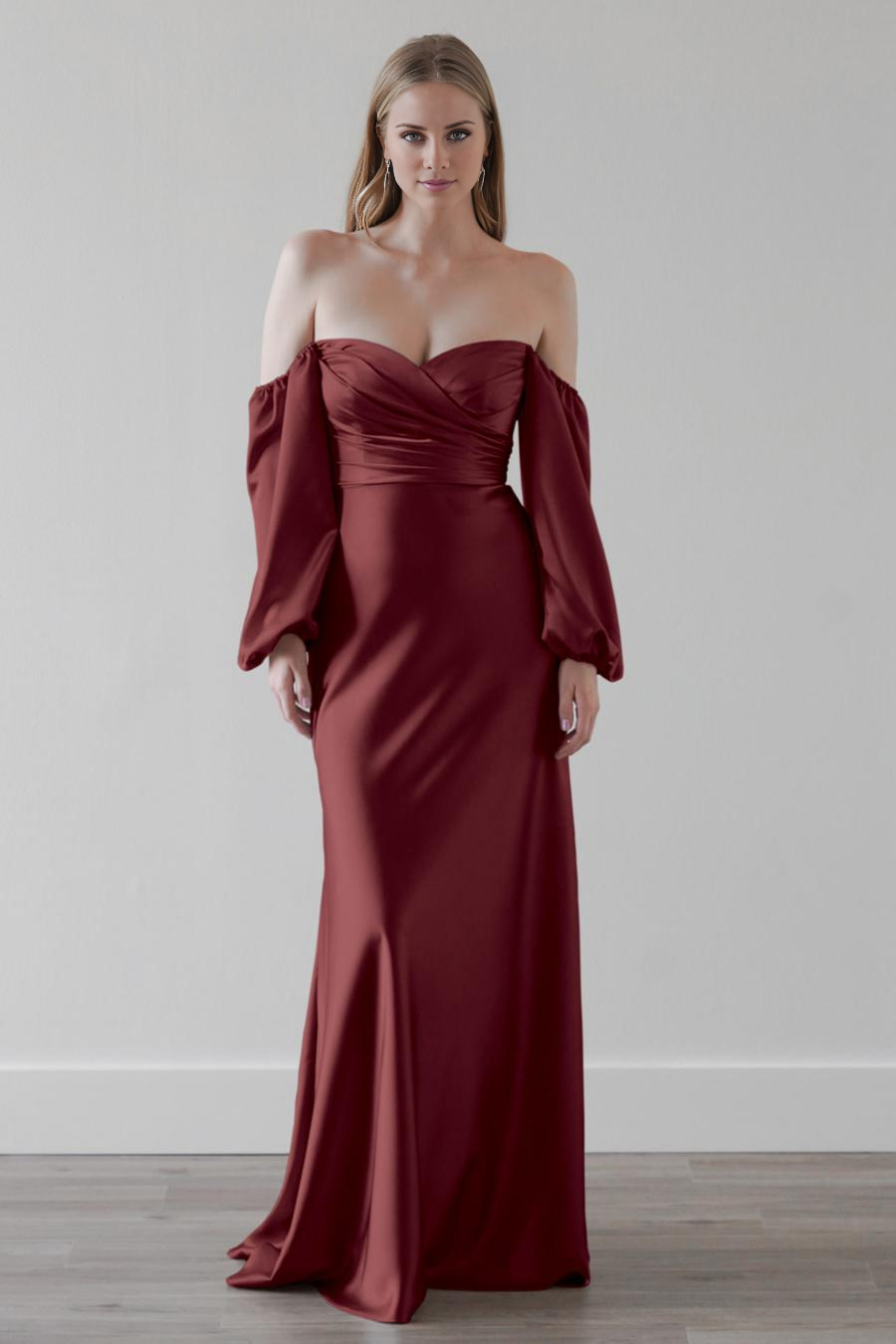 Strapless Long Sleeve Backless Floor-Length Evening Dress - Chloe Dress