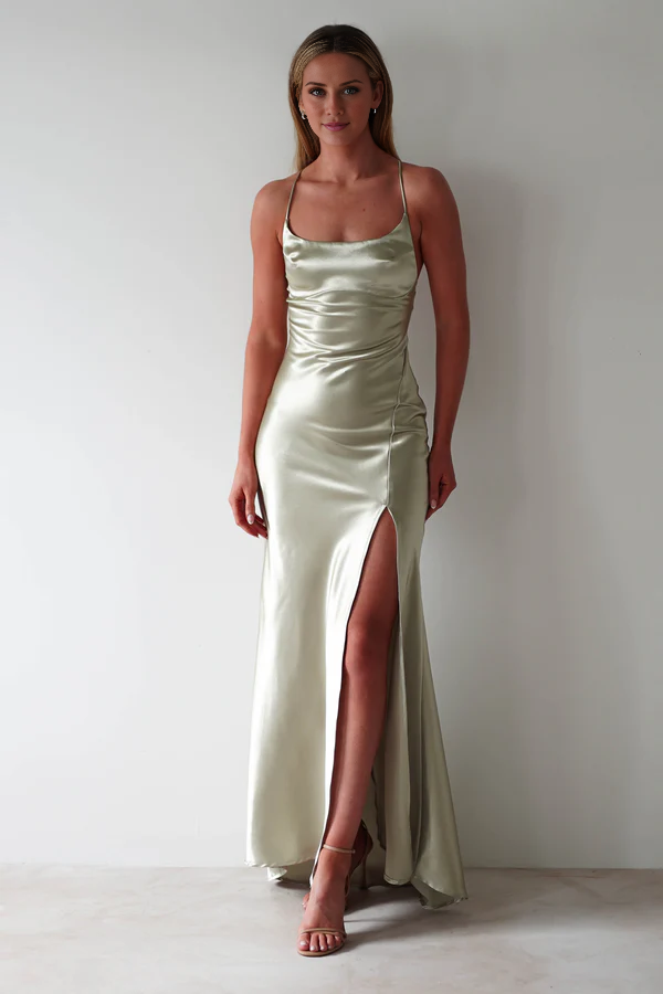 A-Line Lace Sleeveless Lace-Up Back Floor-Length Prom Dress - Chloe Dress