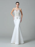 Mermaid Satin Sleeveless Applique Dress - Chloe Dress