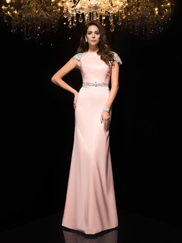 Sheath Satin Short Sleeve Mini Dress - Chloe Dress