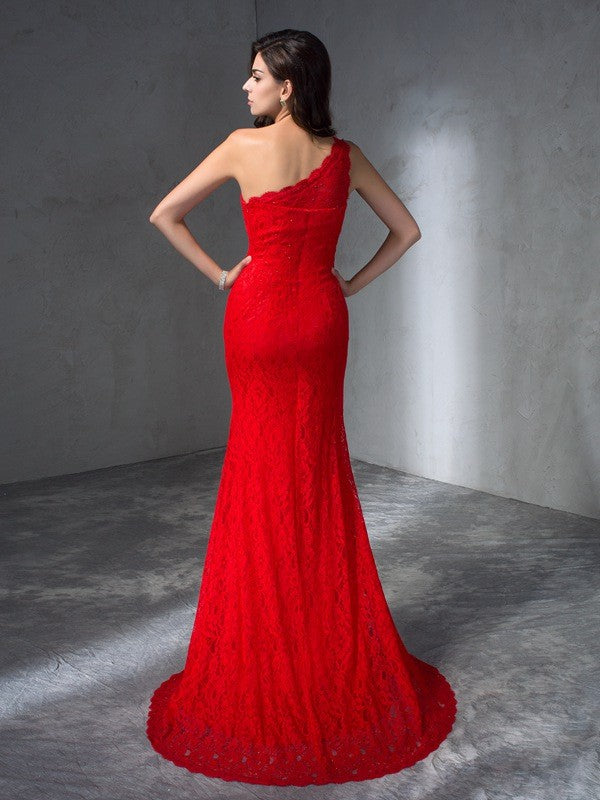 Mermaid One-Shoulder Lace Sleeveless Dress - Chloe Dress