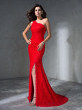 Mermaid One-Shoulder Lace Sleeveless Dress - Chloe Dress