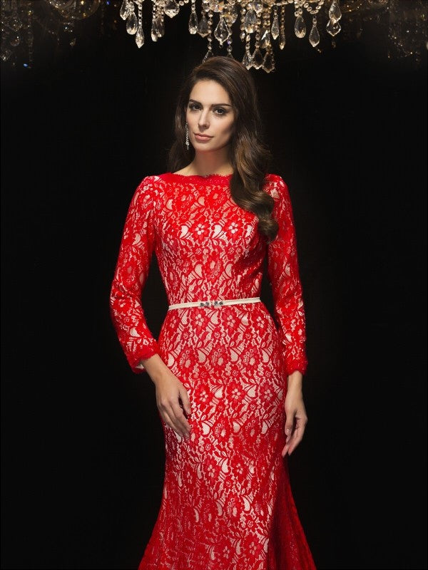 Sheath Lace Three-Quarter Sleeve Tea-Length Dress - Chloe Dress