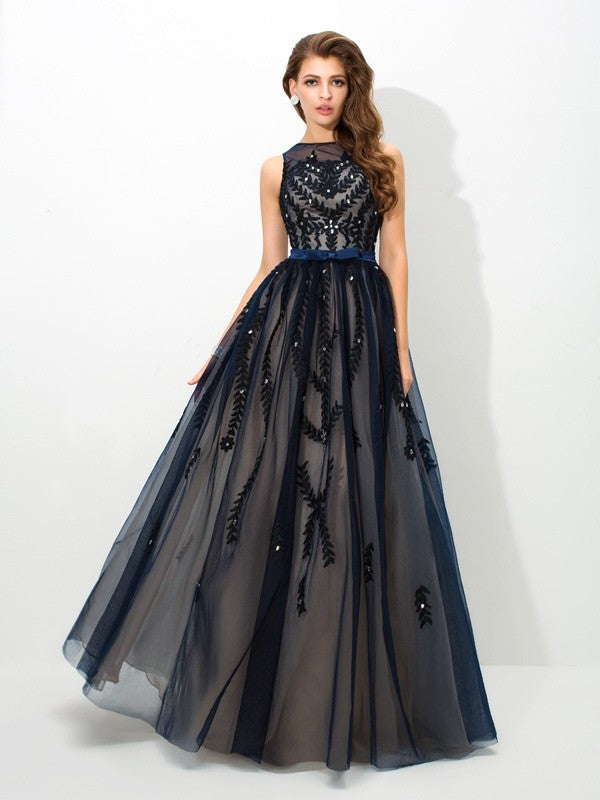A-Line Tulle Sleeveless Applique Dress - Chloe Dress