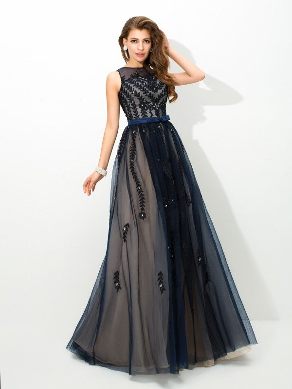 A-Line Tulle Sleeveless Applique Dress - Chloe Dress