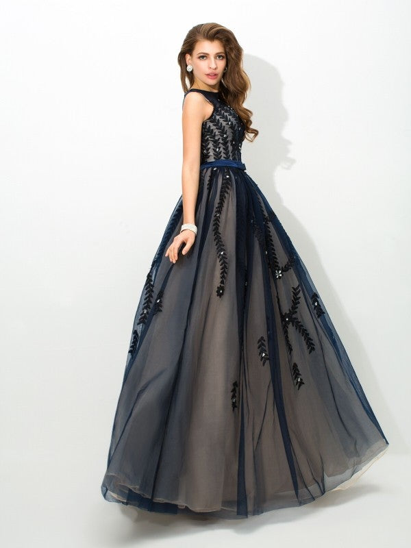 A-Line Tulle Sleeveless Applique Dress - Chloe Dress