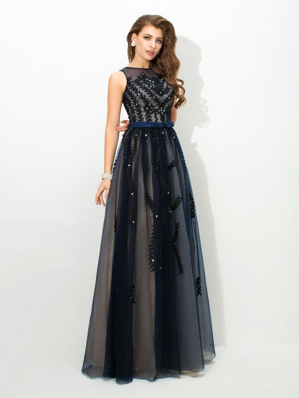 A-Line Tulle Sleeveless Applique Dress - Chloe Dress