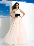 A-Line One-Shoulder Chiffon Sleeveless Dress - Chloe Dress