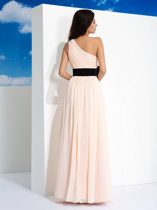 A-Line One-Shoulder Chiffon Sleeveless Dress - Chloe Dress