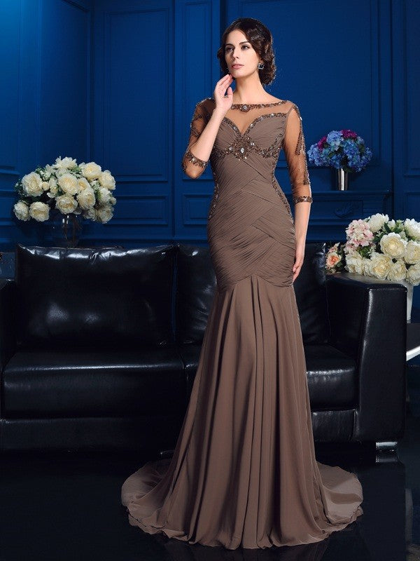 Sheath Chiffon Three-Quarter Sleeve Dress - Chloe Dress