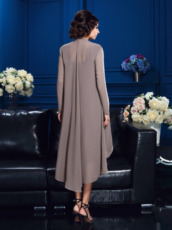 Sheath Chiffon Sleeveless Tea-Length Dress - Chloe Dress