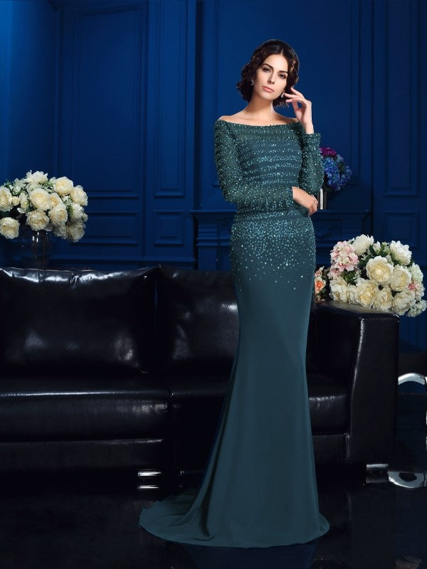 Sheath Chiffon Long Sleeve Dress - Chloe Dress