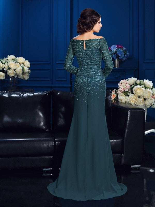 Sheath Chiffon Long Sleeve Dress - Chloe Dress