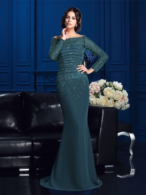 Sheath Chiffon Long Sleeve Dress - Chloe Dress