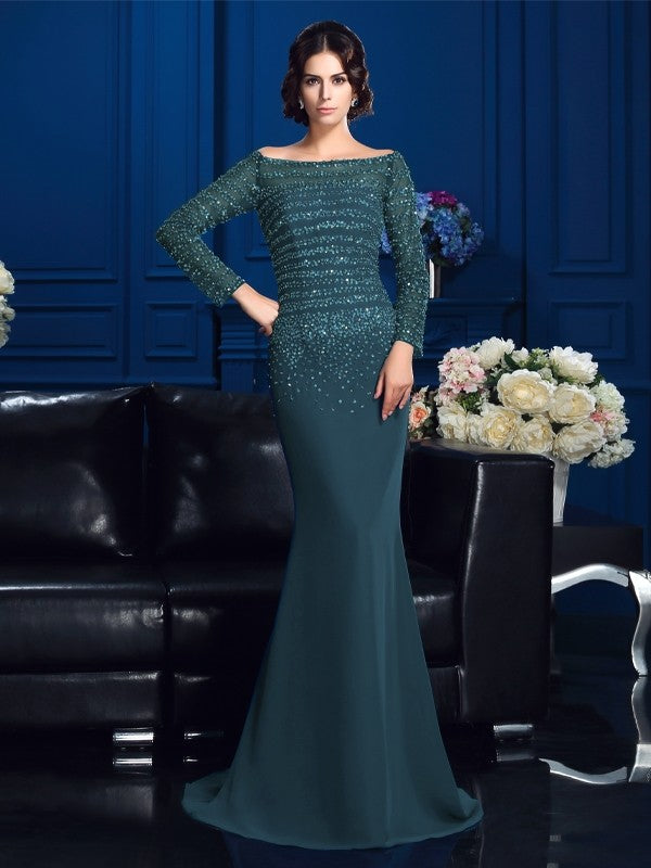 Sheath Chiffon Long Sleeve Dress - Chloe Dress