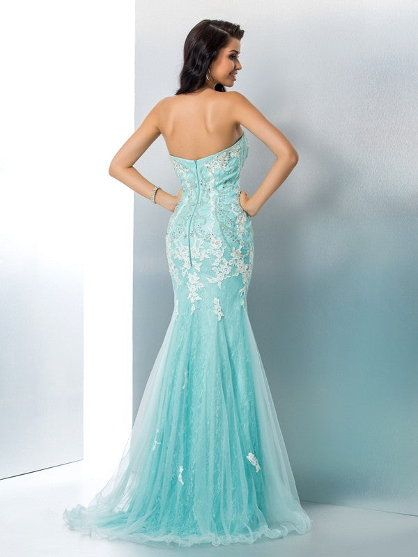 Mermaid Strapless Lace Sleeveless Applique Dress - Chloe Dress