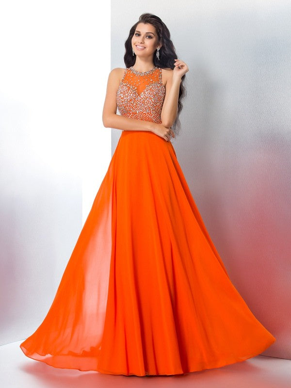 Mermaid Chiffon Sleeveless Dress - Chloe Dress