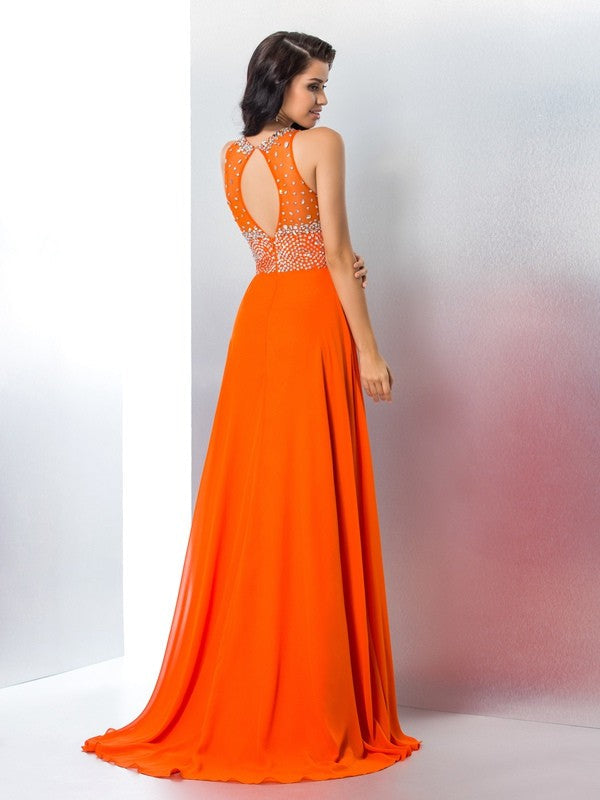 Mermaid Chiffon Sleeveless Dress - Chloe Dress