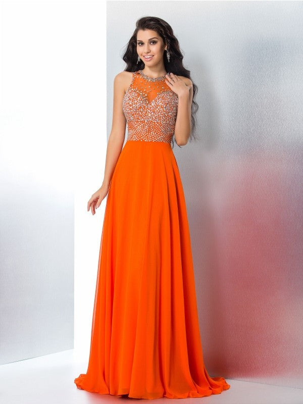 Mermaid Chiffon Sleeveless Dress - Chloe Dress