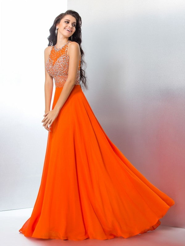 Mermaid Chiffon Sleeveless Dress - Chloe Dress