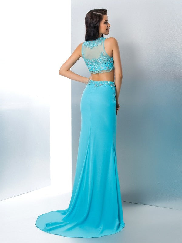 Mermaid Chiffon Sleeveless Dress - Chloe Dress