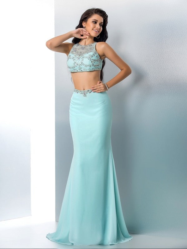 Mermaid Chiffon Sleeveless Dress - Chloe Dress
