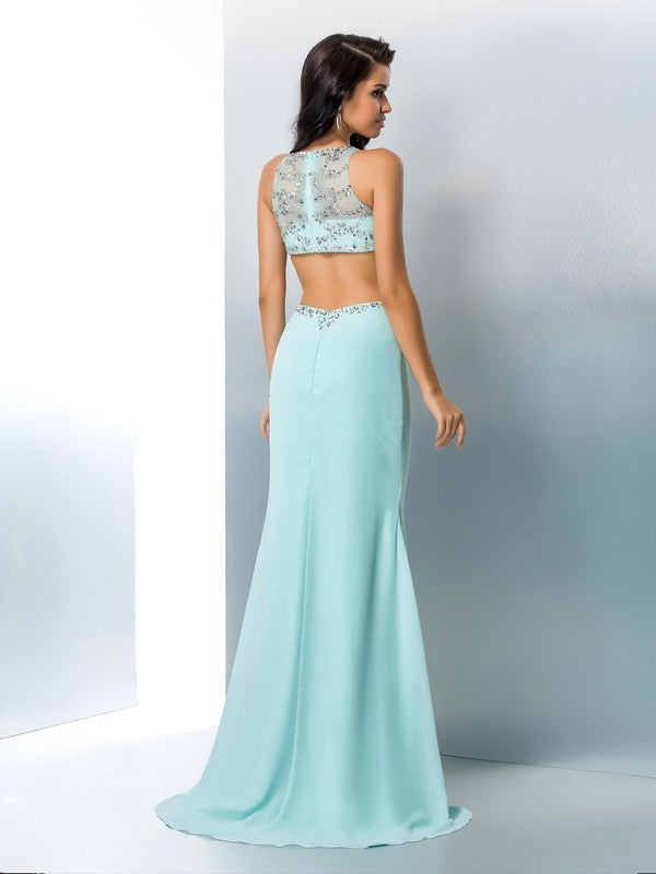Mermaid Chiffon Sleeveless Dress - Chloe Dress