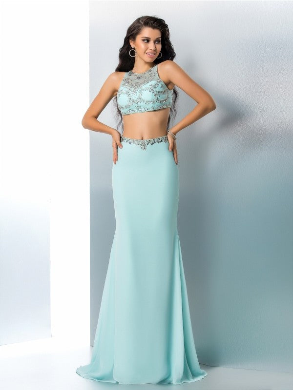 Mermaid Chiffon Sleeveless Dress - Chloe Dress