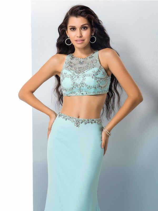 Mermaid Chiffon Sleeveless Dress - Chloe Dress