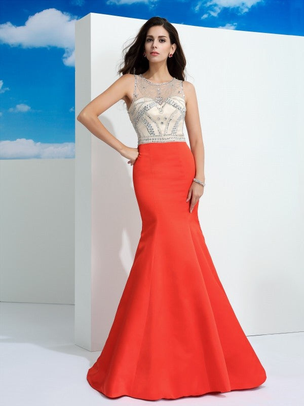 Mermaid Satin Sleeveless Dress - Chloe Dress