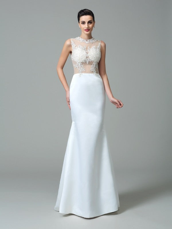 Sheath Satin Sleeveless Applique Dress - Chloe Dress