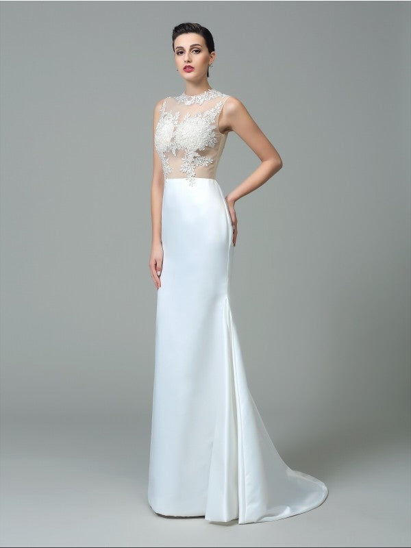 Sheath Satin Sleeveless Applique Dress - Chloe Dress