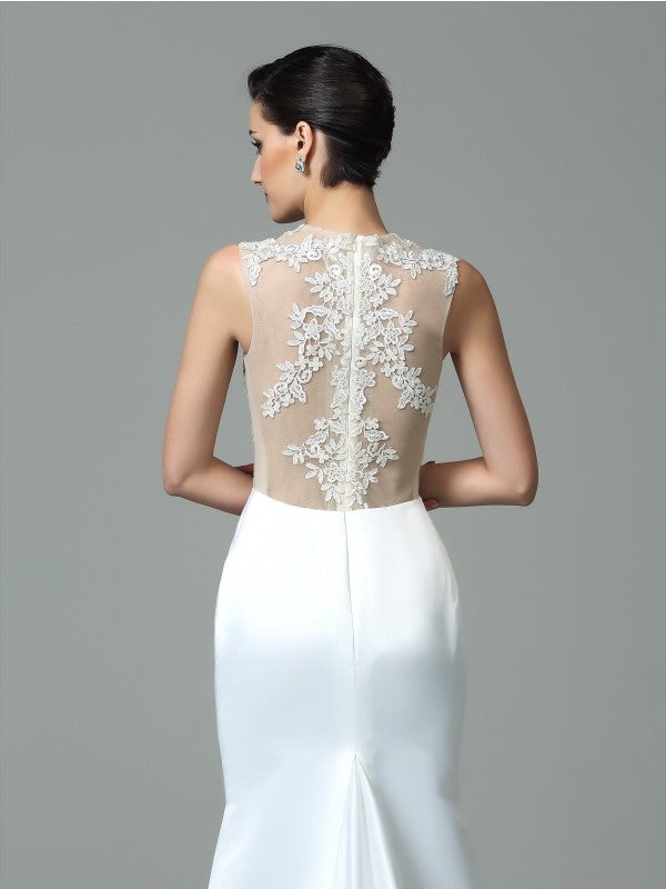 Sheath Satin Sleeveless Applique Dress - Chloe Dress