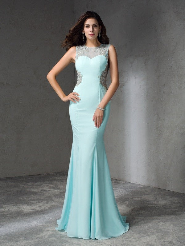 Mermaid Chiffon Sleeveless Dress - Chloe Dress
