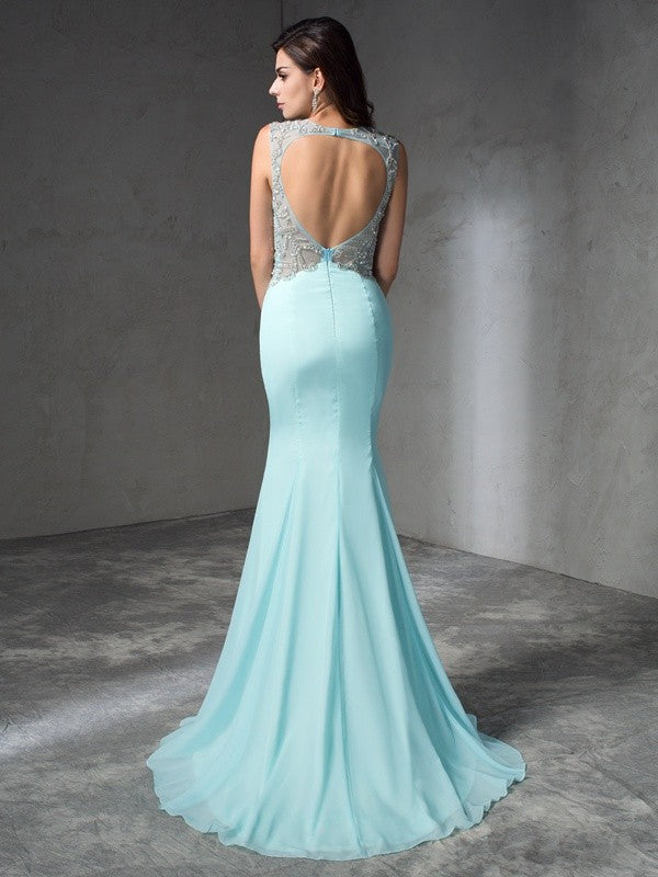 Mermaid Chiffon Sleeveless Dress - Chloe Dress