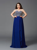 A-Line Sweetheart Chiffon Sleeveless Rhinestone Dress - Chloe Dress