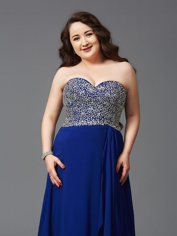 A-Line Sweetheart Chiffon Sleeveless Rhinestone Dress - Chloe Dress