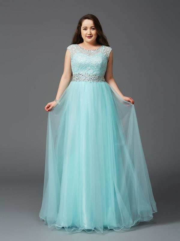 A-Line Tulle Sleeveless Rhinestone Dress - Chloe Dress