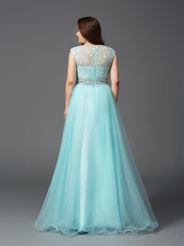 A-Line Tulle Sleeveless Rhinestone Dress - Chloe Dress
