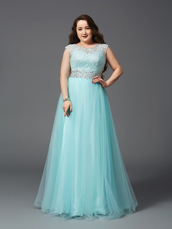 A-Line Tulle Sleeveless Rhinestone Dress - Chloe Dress