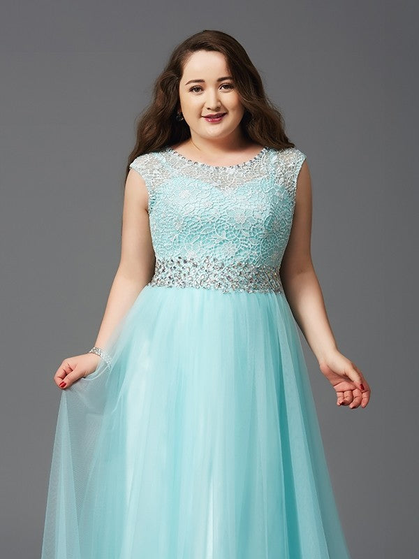 A-Line Tulle Sleeveless Rhinestone Dress - Chloe Dress