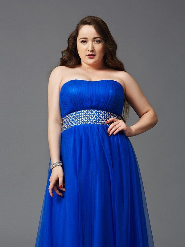 A-Line Strapless Sleeveless Rhinestone Dress - Chloe Dress