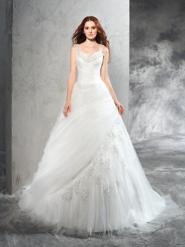 Ball Gown Sleeveless Applique Wedding Gown - Chloe Dress