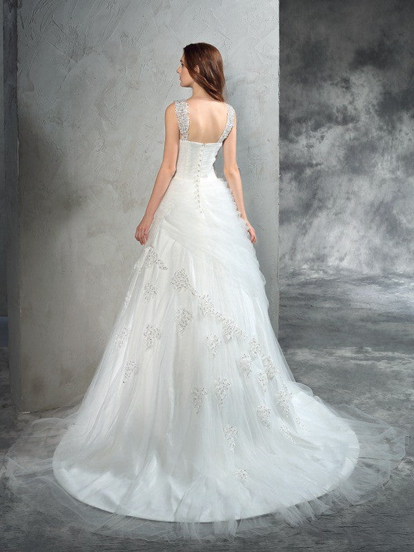 Ball Gown Sleeveless Applique Wedding Gown - Chloe Dress