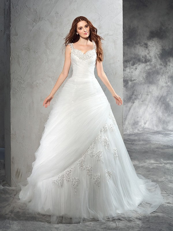 Ball Gown Sleeveless Applique Wedding Gown - Chloe Dress