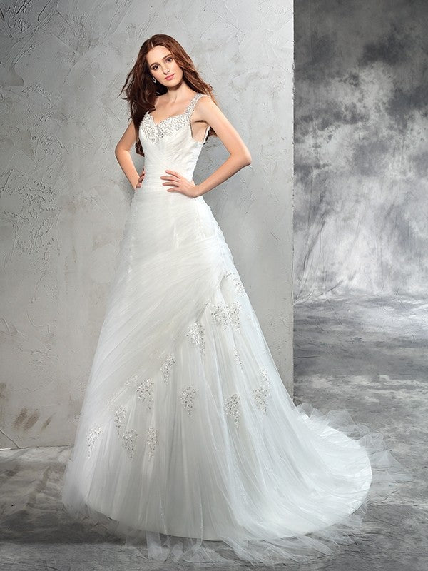 Ball Gown Sleeveless Applique Wedding Gown - Chloe Dress