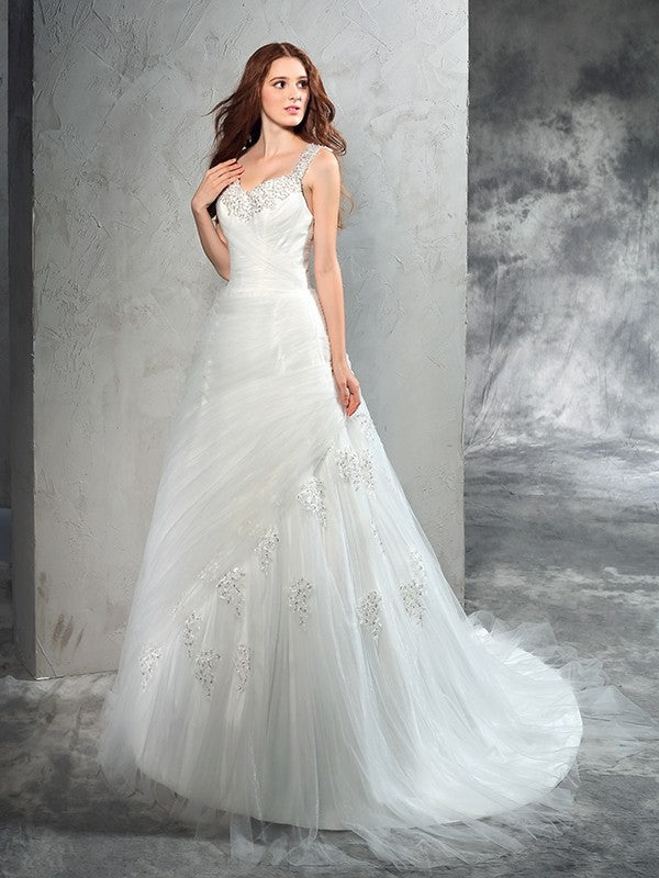 Ball Gown Sleeveless Applique Wedding Gown - Chloe Dress