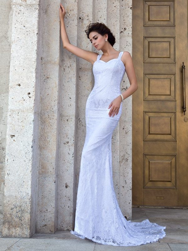Sheath Lace Sleeveless Wedding Dress - Chloe Dress