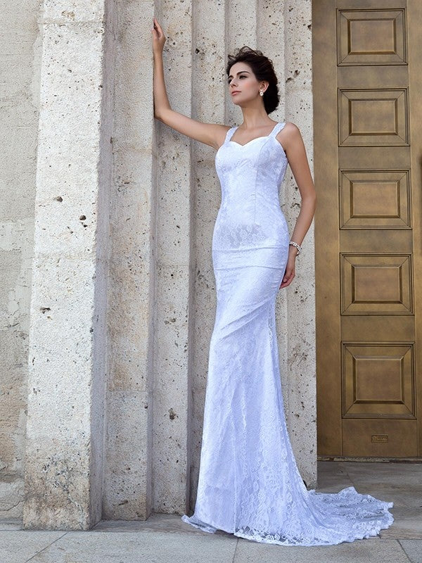 Sheath Lace Sleeveless Wedding Dress - Chloe Dress