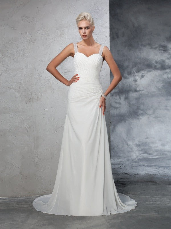 Mermaid Chiffon Sleeveless Wedding Dress - Chloe Dress